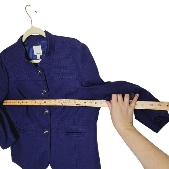 Halogen NWT Blazer Jacket Blue Button Up Closure Cotton Workwear Office size XL - Picture 10 of 12